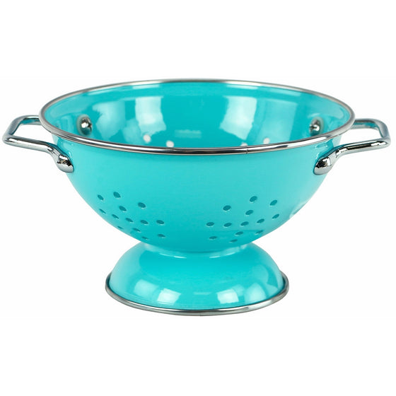 Calypso Basics by Reston Lloyd Powder Coated Enameled Colander, 1 Quart, Turquoise