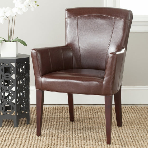 SafaviehMCR4710A Dale Arm Chair Accent Chairs (Brown)