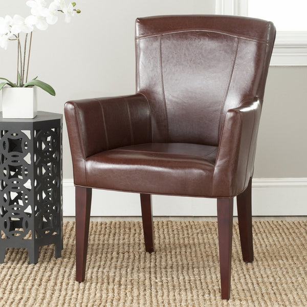 SafaviehMCR4710A Dale Arm Chair Accent Chairs (Brown)