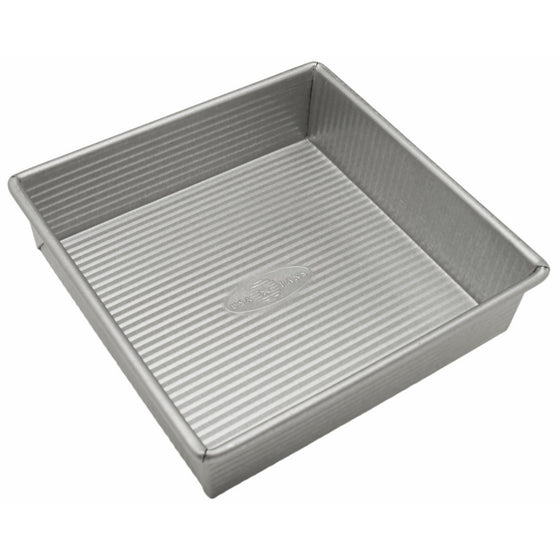 USA Pan Bakeware Square Cake Pan, 8 inch, Nonstick & Quick Release Coating, Made in the USA from Aluminized Steel