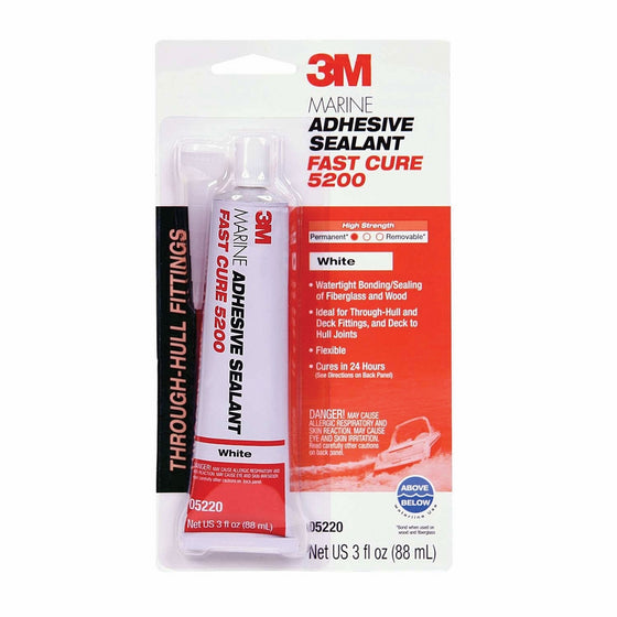 3M 05220 Marine Adhesive/Sealant 5200 Fast Cure, 3 oz. / White
