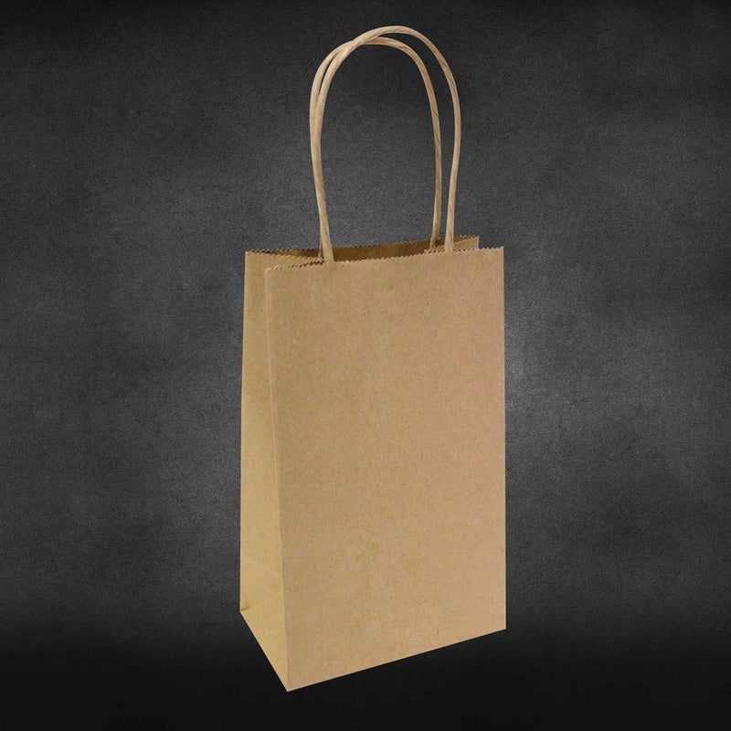 5.25"x3.25"x8" - 50 pcs - Brown Kraft Paper Bags, Shopping, Mechandise, Party, Gift Bags