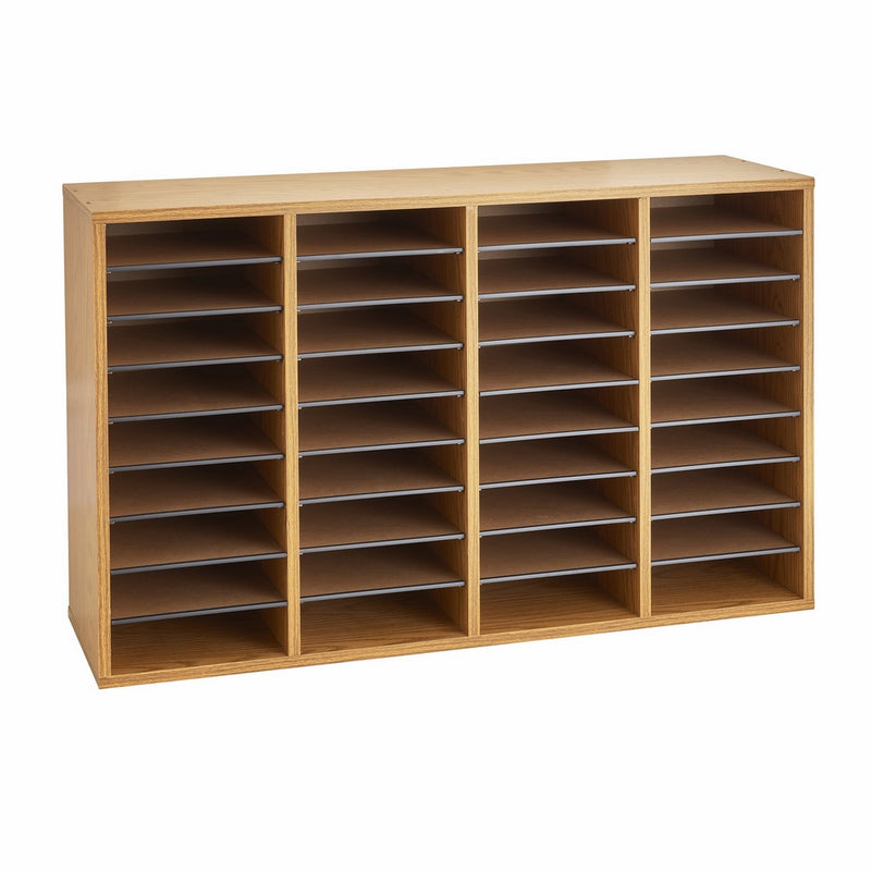 Safco Products 9424MO Wood Adjustable Literature Organizer, 36 Compartment, Oak