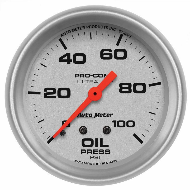 Auto Meter 4421 Ultra-Lite Mechanical Oil Pressure Gauge