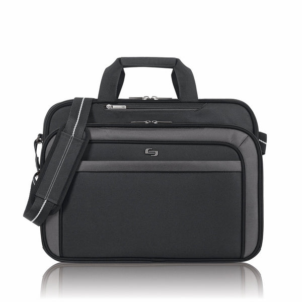 Solo Empire 17.3 Inch Laptop Briefcase, TSA Friendly, Black/Grey