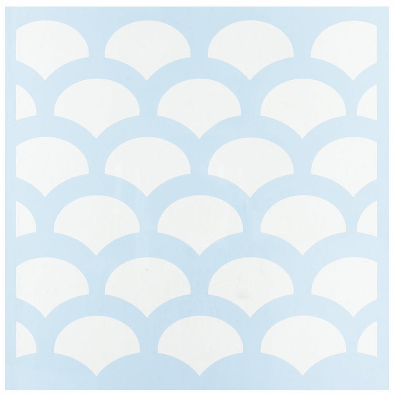 Clear Scraps Fish Scales Stencils, 12 by 12"