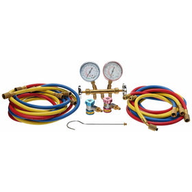 Robinair 48134B R12 and R134a Brass Manifold, Hose Set and Service Couplers