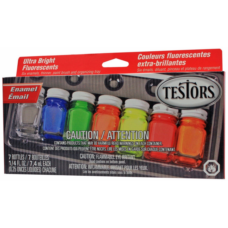 Testors Enamel Paint Set, 9132X, Fluorescent