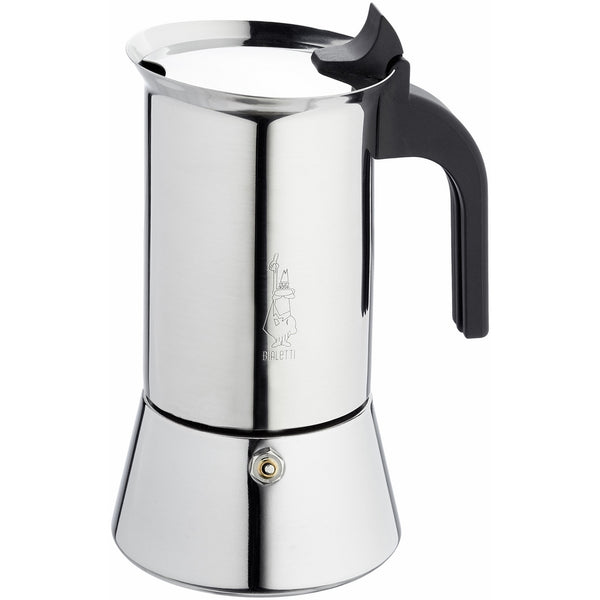 Bialetti Venus - Stove Top Espresso Maker - Stainless Steel with Black Insulated Handle - 6 Cups