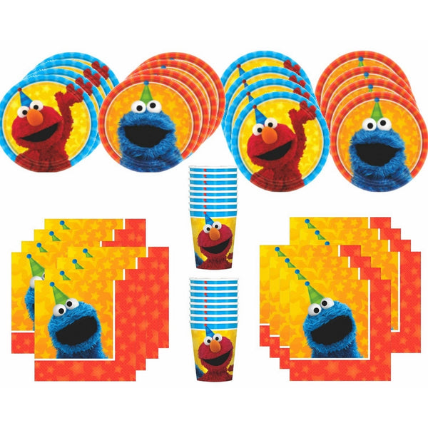 Sesame Street Birthday Party Supplies Bundle Pack for 16 Guests