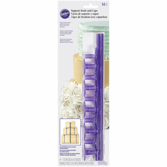 Wilton 399-5004 14-Piece Support Rods and Caps, Purple