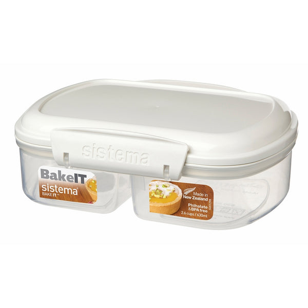 Sistema Bake It Food Storage for Baking Ingredients, Split Container, 21 Ounce/2.6 Cup