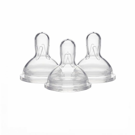 Medela 3 Piece Wide Base Slow Flow Nipple, 0-4 Months