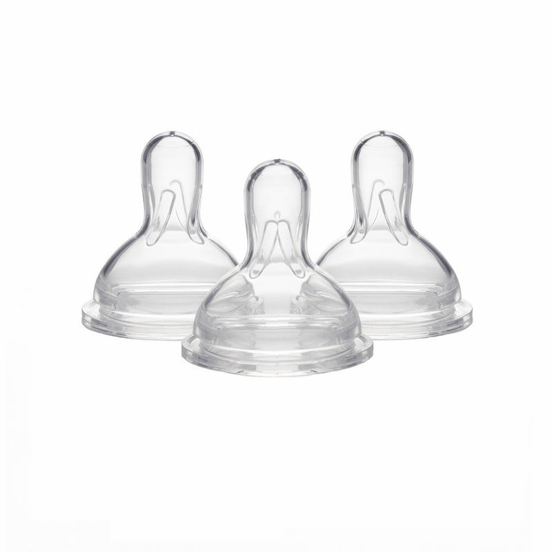 Medela 3 Piece Wide Base Slow Flow Nipple, 0-4 Months