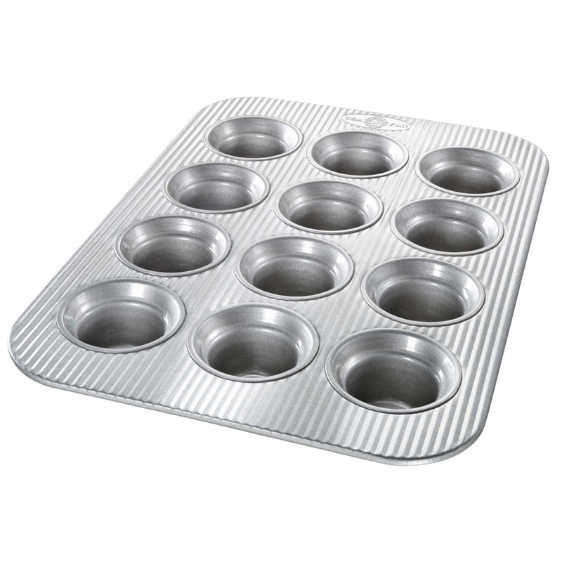 USA Pan Bakeware Crown Muffin Pan, 12 Well, Nonstick & Quick Release Coating, Made in the USA from Aluminized Steel