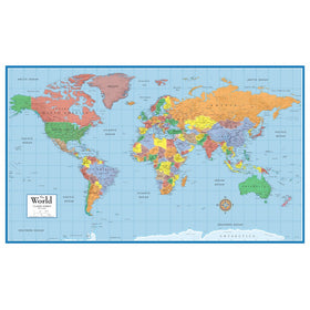 48x78 Huge World Classic Elite Wall Map (Front Laminated)