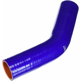 HPS HTSEC45-175-BLUE Silicone High Temperature 4-ply Reinforced 45 degree Elbow Coupler Hose, 75 PSI Maximum Pressure, 4" Leg Length on each side, 1-3/4" ID, Blue