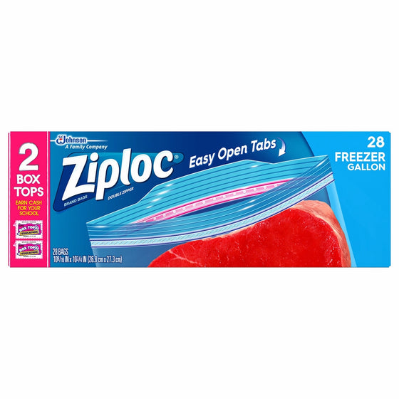 Ziploc Freezer Bags Value Pack, Gallon, 28 ct