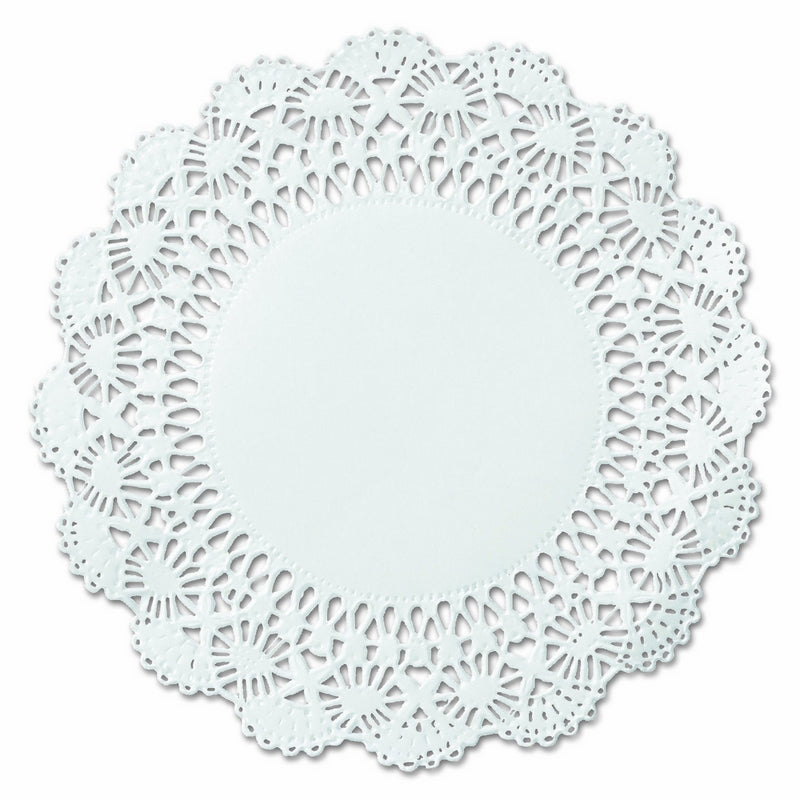 Hoffmaster 500239 12" White Round Cambridge Lace Doily (Case of 1,000)