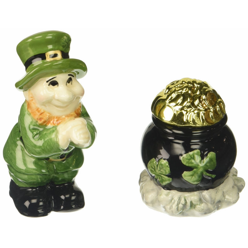 Appletree Design Leprechaun with Pot of Gold Salt and Pepper Set, 2-3/8-Inch, 3-3/4-Inch