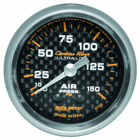 Auto Meter 4720 Carbon Fiber Mechanical Air Pressure Gauge