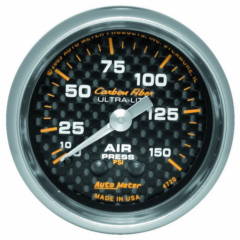 Auto Meter 4720 Carbon Fiber Mechanical Air Pressure Gauge