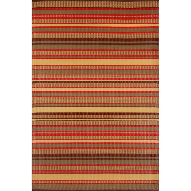 Mad Mats Stripes Indoor/Outdoor Floor Mat, 4 by 6-Feet, Warm Brown