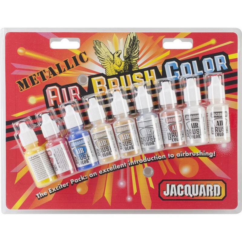 Jacquard Products Metallic Airbrush Exciter Pack .5oz 9/pkg, 8 colors