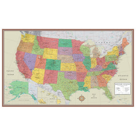24x36 United States, USA Contemporary Elite Wall Map Poster (24x36 LAMINATED)