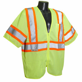 Radians SV22-3ZGM-M Polyester Mesh Economy Class-3 Safety Vests with Two Tone Trim, Medium, Green