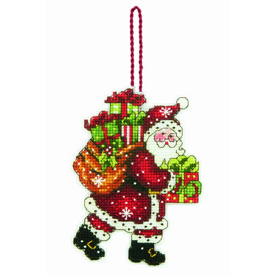 Dimensions Counted Cross Stitch Ornament, Santa with Bag