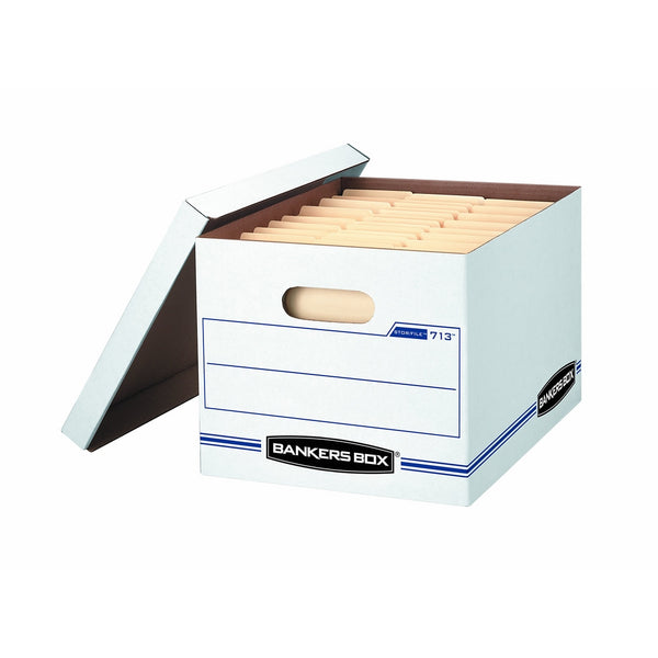 Bankers Box Stor/File Storage Box with Lift-Off Lid, Letter/Legal, 12 x 10 x 15 Inches, White, 12 Pack (0071301)