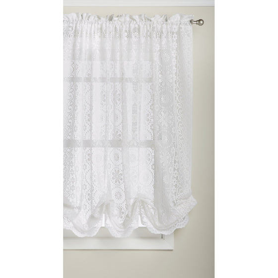 Lorraine Home Fashions Hopewell Lace Window Shade, 58-Inch by 63-Inch, White