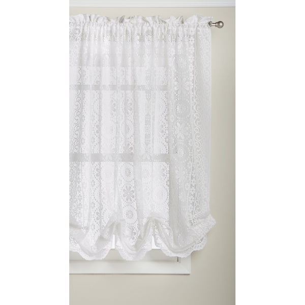 Lorraine Home Fashions Hopewell Lace Window Shade, 58-Inch by 63-Inch, White