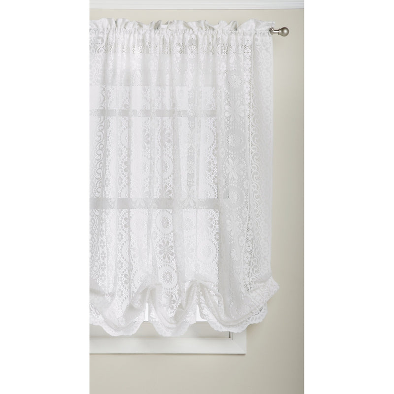 Lorraine Home Fashions Hopewell Lace Window Shade, 58-Inch by 63-Inch, White