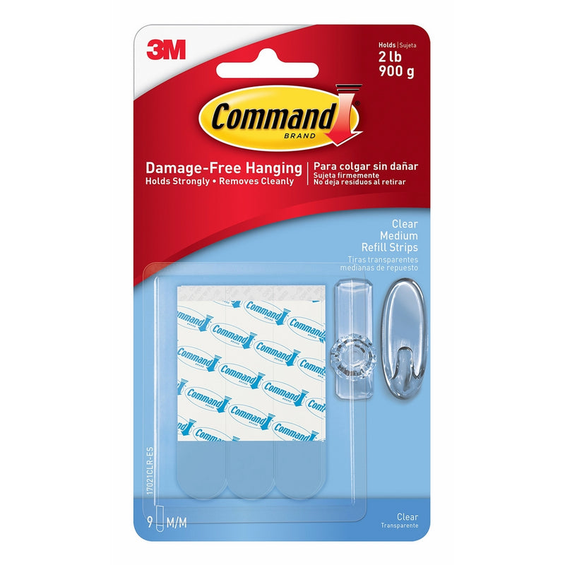 Command Refill Strips, Medium, Clear, 9-Strips (17021CLR-ES)
