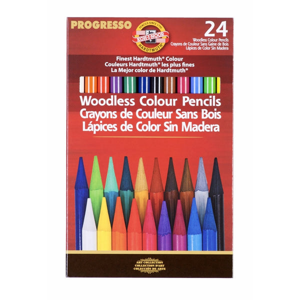 Koh-I-Noor Progresso Woodless Colored 24-Pencil Set, Assorted Colored Pencils (FA8758.24)