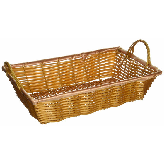 Winco PWBN-12B Rectangular Woven Basket with Handles, 12-Inch by 8-Inch by 3-Inch