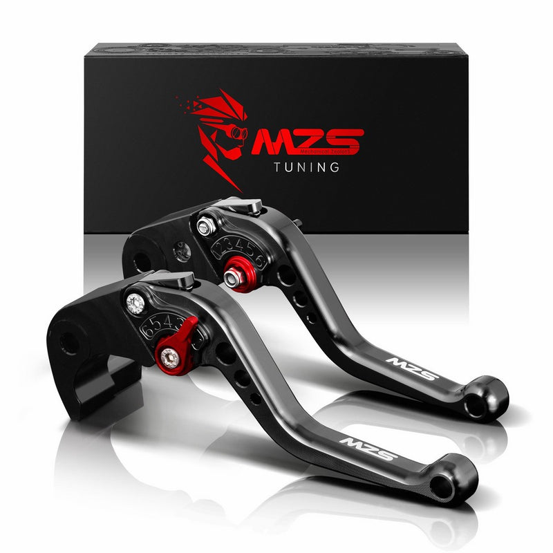MZS Short Brake Clutch Levers for Honda GROM/MSX125 2014-2018,CBR250R 2011-2013,CBR300R/CB300F/CB300FA 2014-2017,CB300R 2018,CB400F/CB400R 2013-2015,CBR500R/CB500F/CB500 X 2013-2018 Black