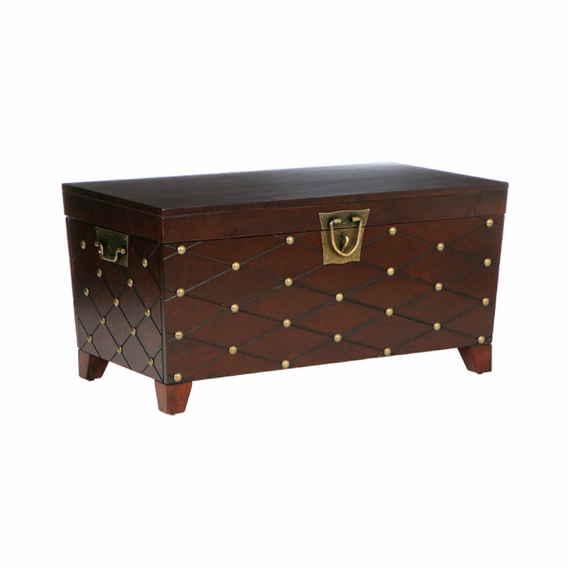 Southern Enterprises Nailhead Cocktail Table Storage Trunk, Espresso Finish