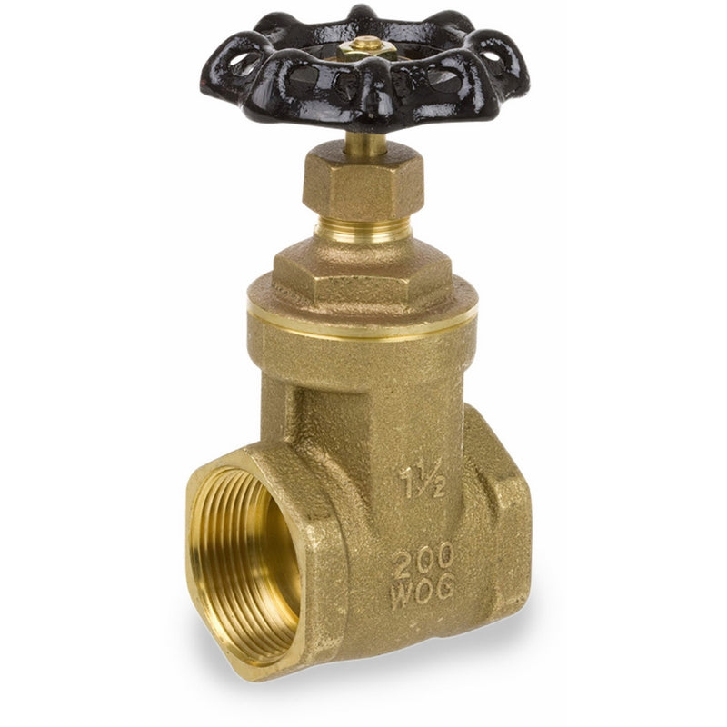 Smith-Cooper International 8501L Series Brass Gate Valve, Potable Water Service, Non-Rising Stem, Inline, 3/4" NPT Female