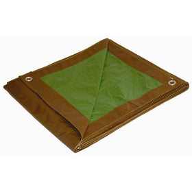 9' x 12' Dry Top Brown/Green Reversible Full Size 7-mil Poly Tarp item #109122