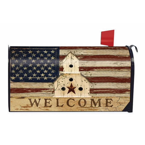 Briarwood Lane Americana Welcome Large Mailbox Cover Patriotic Primitive Oversized