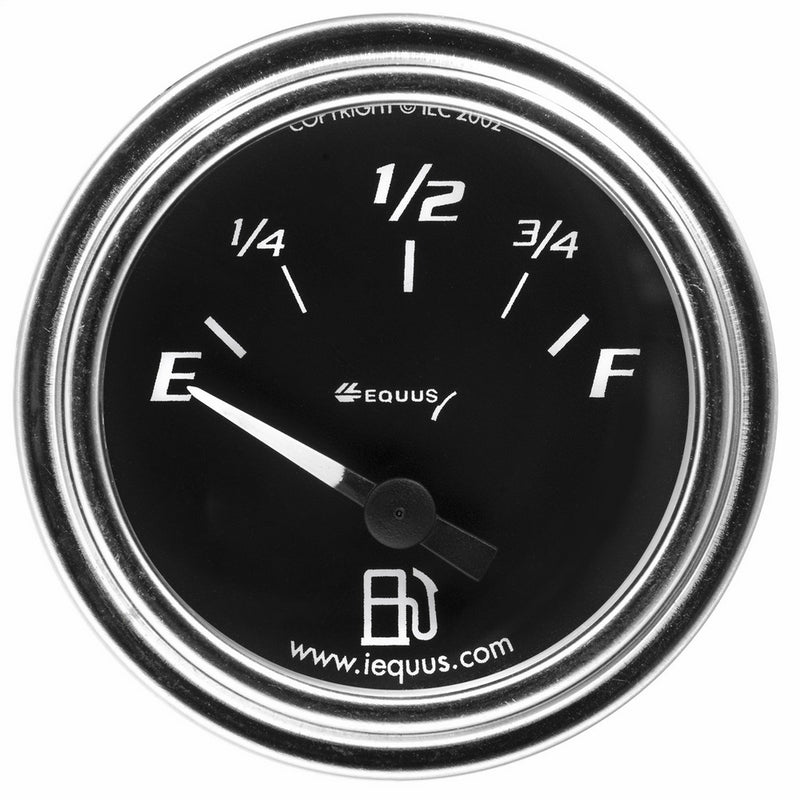 Equus 7362 2" Fuel Level Gauge, Chrome with Black Dial