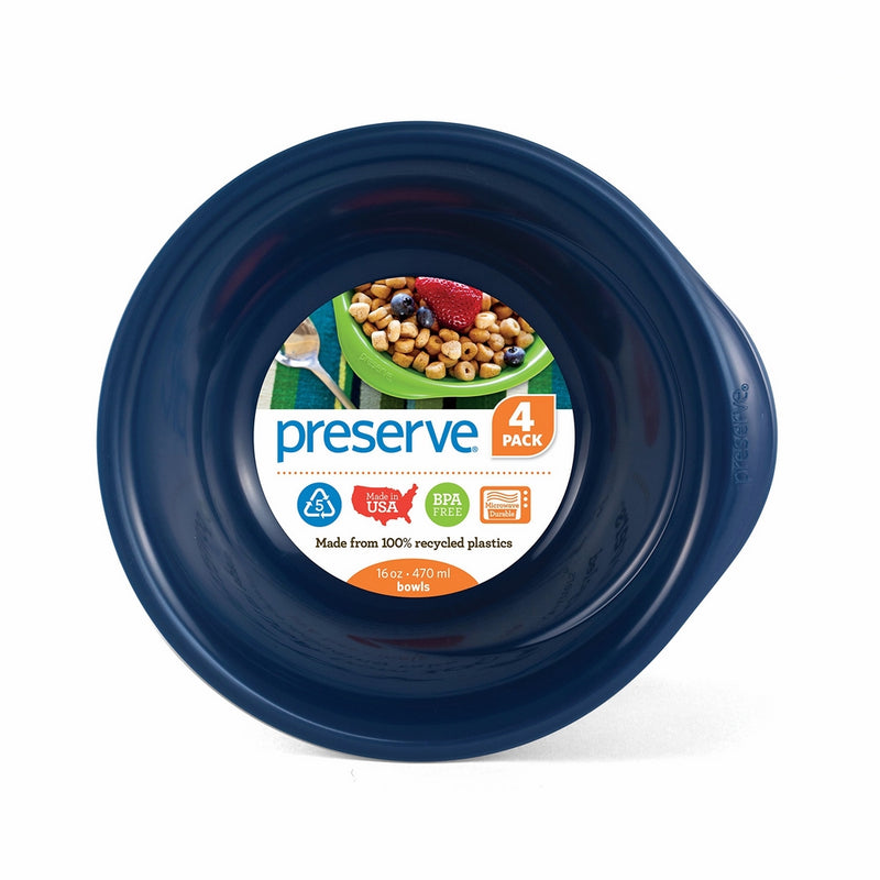 Preserve Everyday 16 Ounce Bowls, Set of 4, Midnight Blue