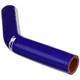 HPS HTSEC45-100-BLUE Silicone High Temperature 4-ply Reinforced 45 degree Elbow Coupler Hose, 100 PSI Maximum Pressure, 4" Leg Length on each side, 1" ID, Blue