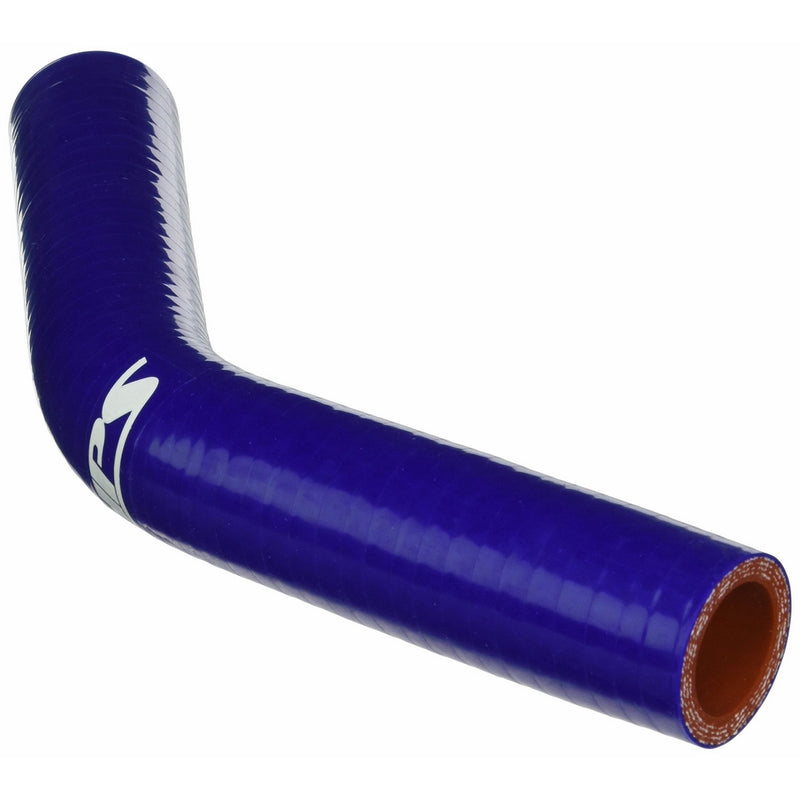 HPS HTSEC45-100-BLUE Silicone High Temperature 4-ply Reinforced 45 degree Elbow Coupler Hose, 100 PSI Maximum Pressure, 4" Leg Length on each side, 1" ID, Blue