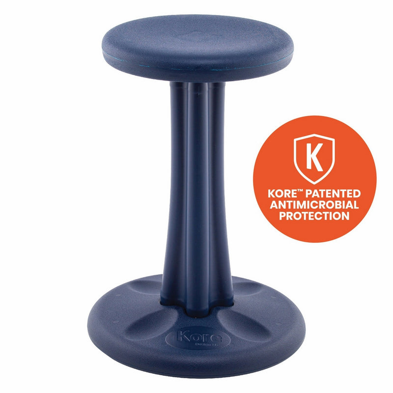 Kore Patented WOBBLE Chair | Now with Antimicrobial Protection | Stem Flexible Seating | Made in the USA - Active Sitting for Kids - Pre-Teen, Dark Blue (18in)