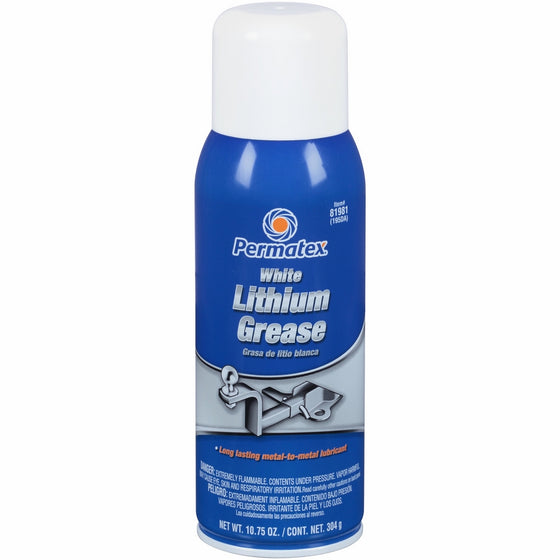 Permatex 81981 White Lithium Grease, 10.75 oz. Aerosol Can