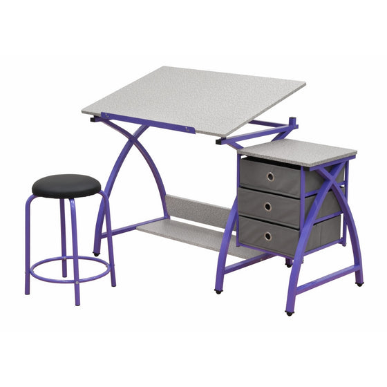 Comet Center with Stool in Purple/Spatter Gray